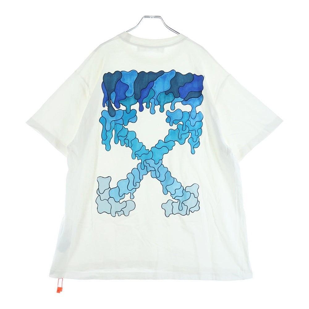 OFF-WHITE(オフホワイト) 21SS BLUE MARKER S/S OVER TEE ブルーマーカー クルーネック オーバーサイズ 半袖Tシャツ カットソー ホワイト OMAA038S21JER001