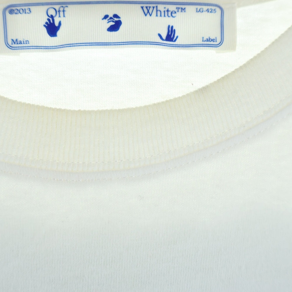 OFF-WHITE(オフホワイト) 21SS BLUE MARKER S/S OVER TEE ブルーマーカー クルーネック オーバーサイズ 半袖Tシャツ カットソー ホワイト OMAA038S21JER001