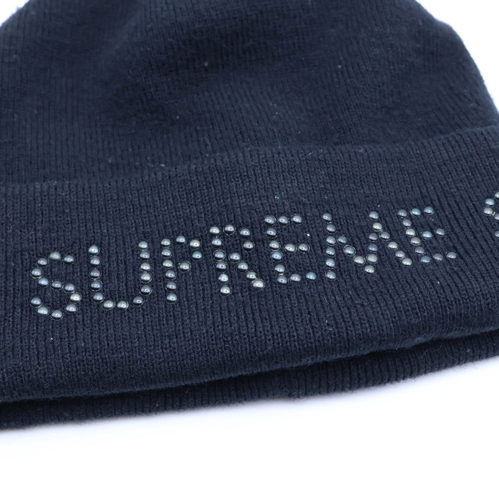 SUPREME(シュプリーム) 16AW Studded Beanie スタッズロゴ ニット ビーニー ニットキャップ 帽子 ブラック