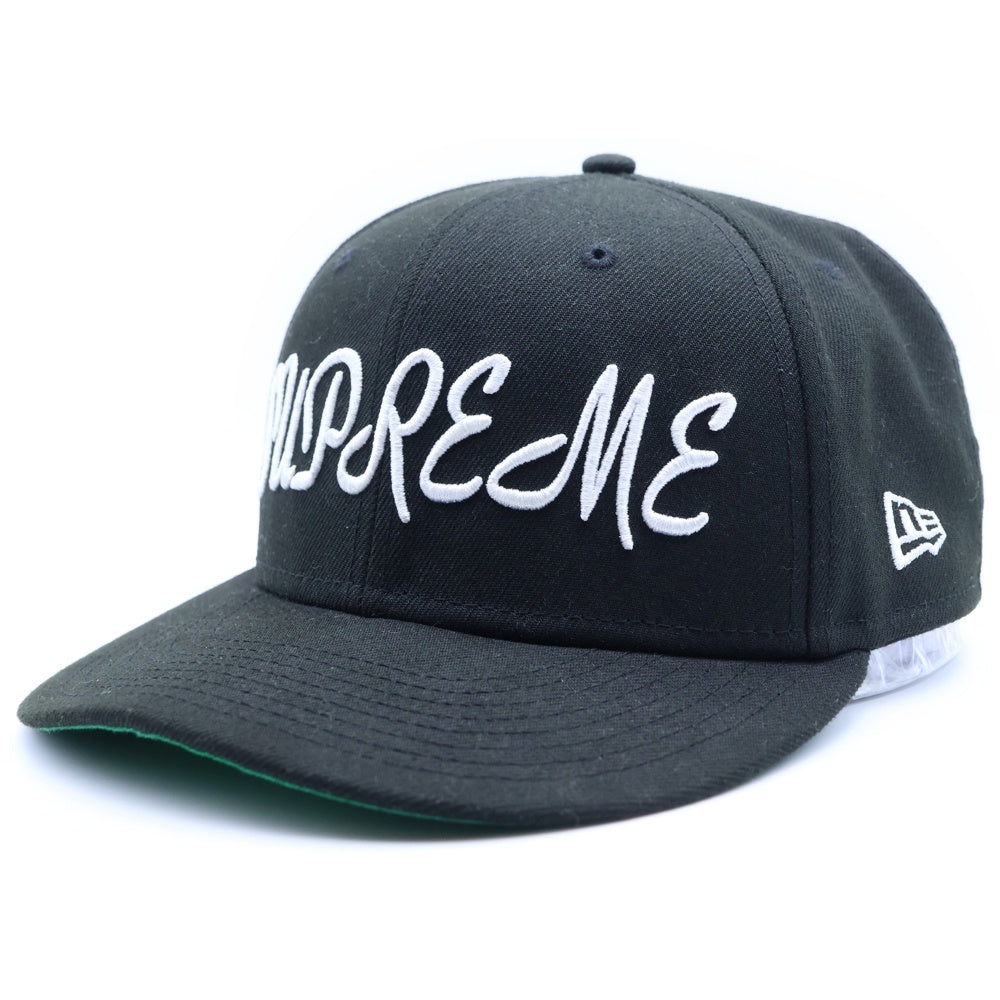 SUPREME(シュプリーム) 23SS Script New Era Cap ロゴ刺繍 スクリプト ニューエラ キャップ 帽子 ブラック
