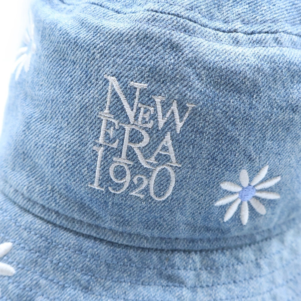 NEW ERA(ニューエラ) Flower Embroidery フラワー エンブロイダリー デニム バケットハット ライトブルー
