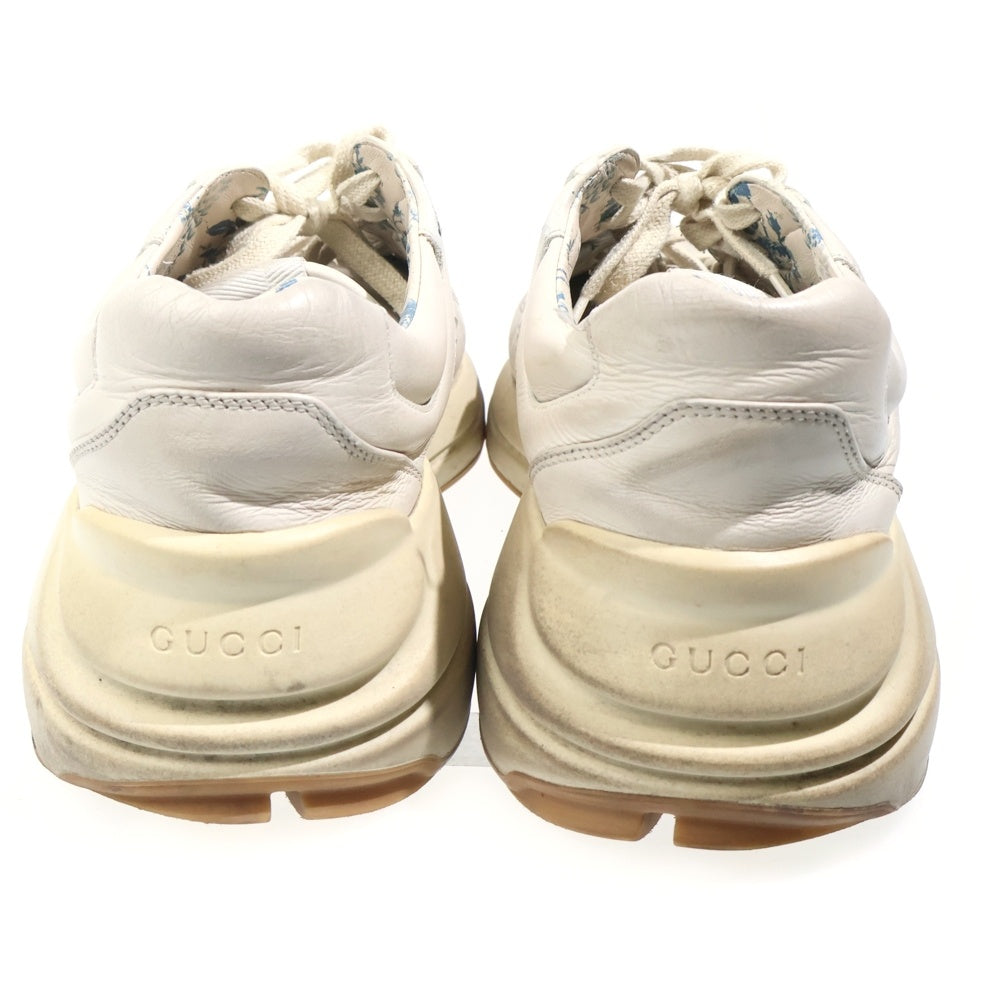 GUCCI(グッチ) 19SS ×NEW YORK YANKEES ニューヨーク ヤンキース NYプリント レザー ダッドスニーカー ベージュ 548638