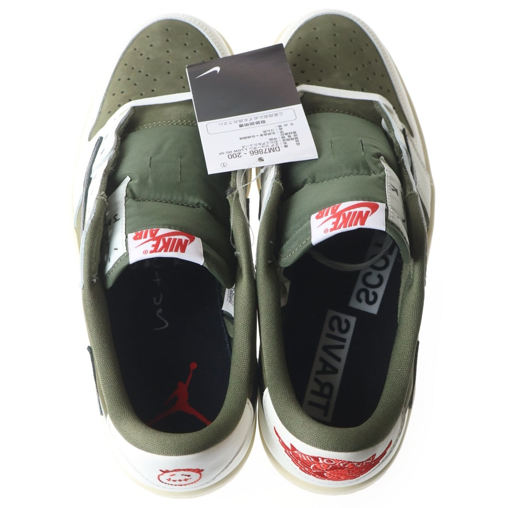 NIKE(ナイキ) ×TRAVIS SCOTT AIR JORDAN 1 LOW OG REVERSE OLIVE トラヴィススコット エアジョーダン 1 リバース オリーブ ローカットスニーカー US9.5/27.5cm DM7866-200