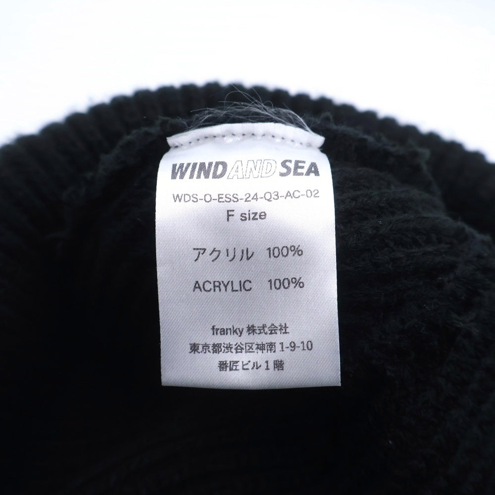 WIND AND SEA(ウィンダンシー) Logo Embroidery Beanie ロゴ刺繍 アクリルビーニー ブラック WDS-O-ESS-24-Q3-AC-02