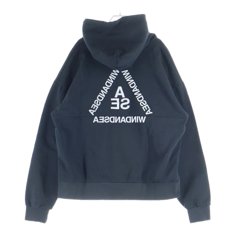 WIND AND SEA(ウィンダンシー) リフレクターロゴ プリント プルオーバーパーカー ブラック