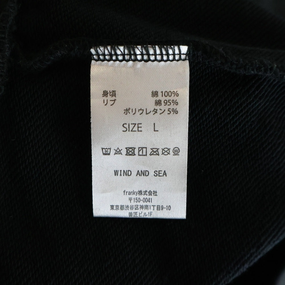 WIND AND SEA(ウィンダンシー) リフレクターロゴ プリント プルオーバーパーカー ブラック