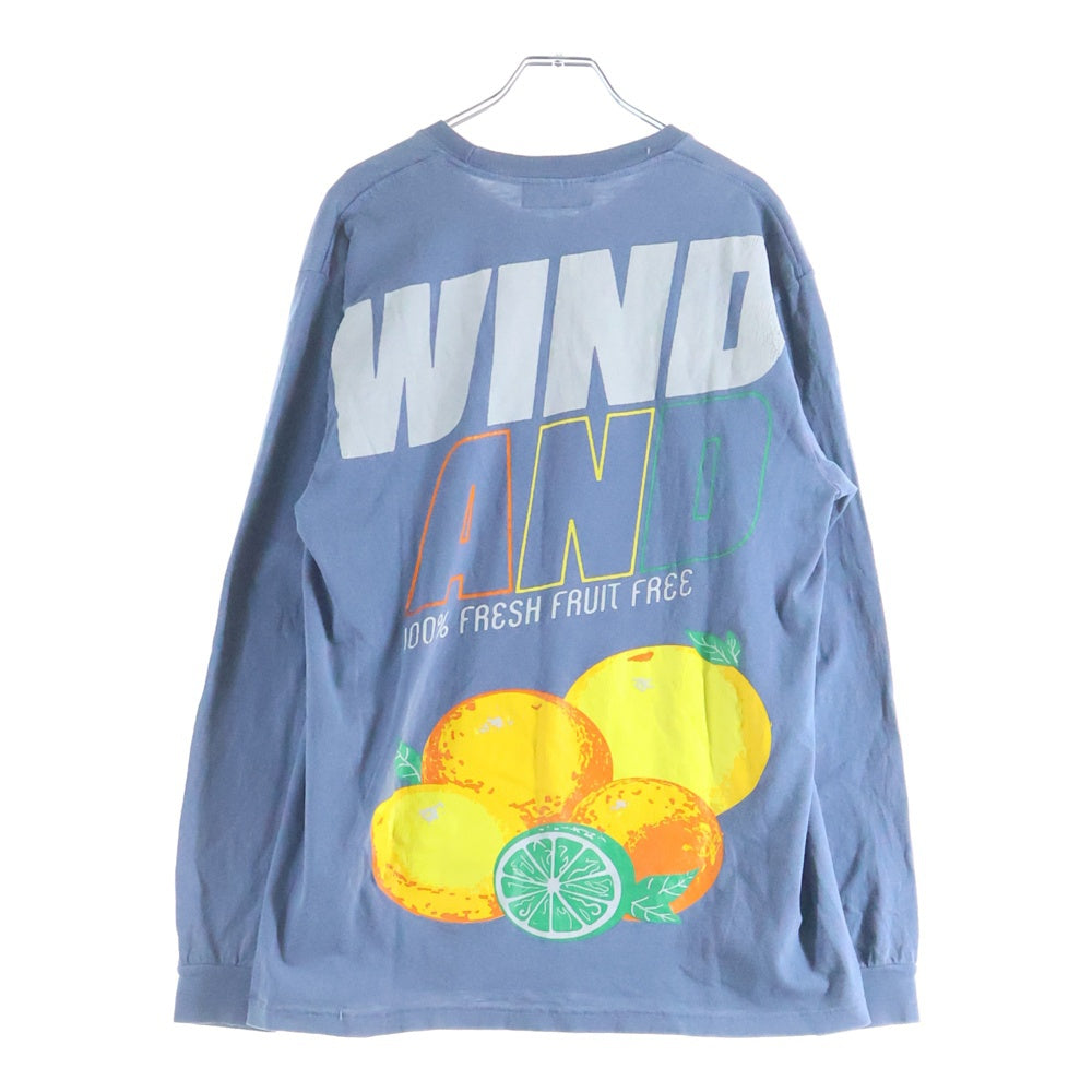 WIND AND SEA(ウィンダンシー) 21SS Juicy Fresh Tee ジューシー フレッシュ クルーネック ロングスリーブ 長袖Tシャツ カットソー ブルー WDS-21S-TPS-04