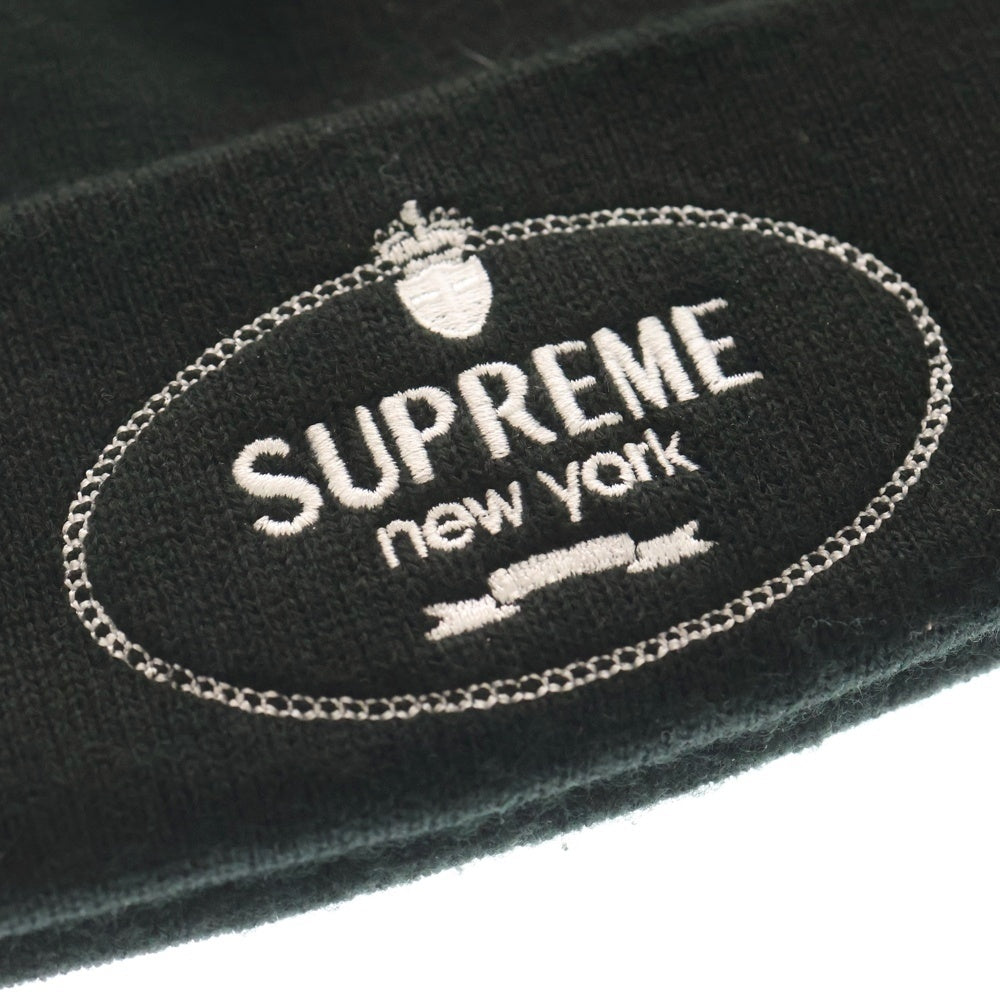 SUPREME(シュプリーム) 24AW Crest Beanie クレスト ロゴエンブロイダリー ニットビーニー ニット帽 帽子 ブラック