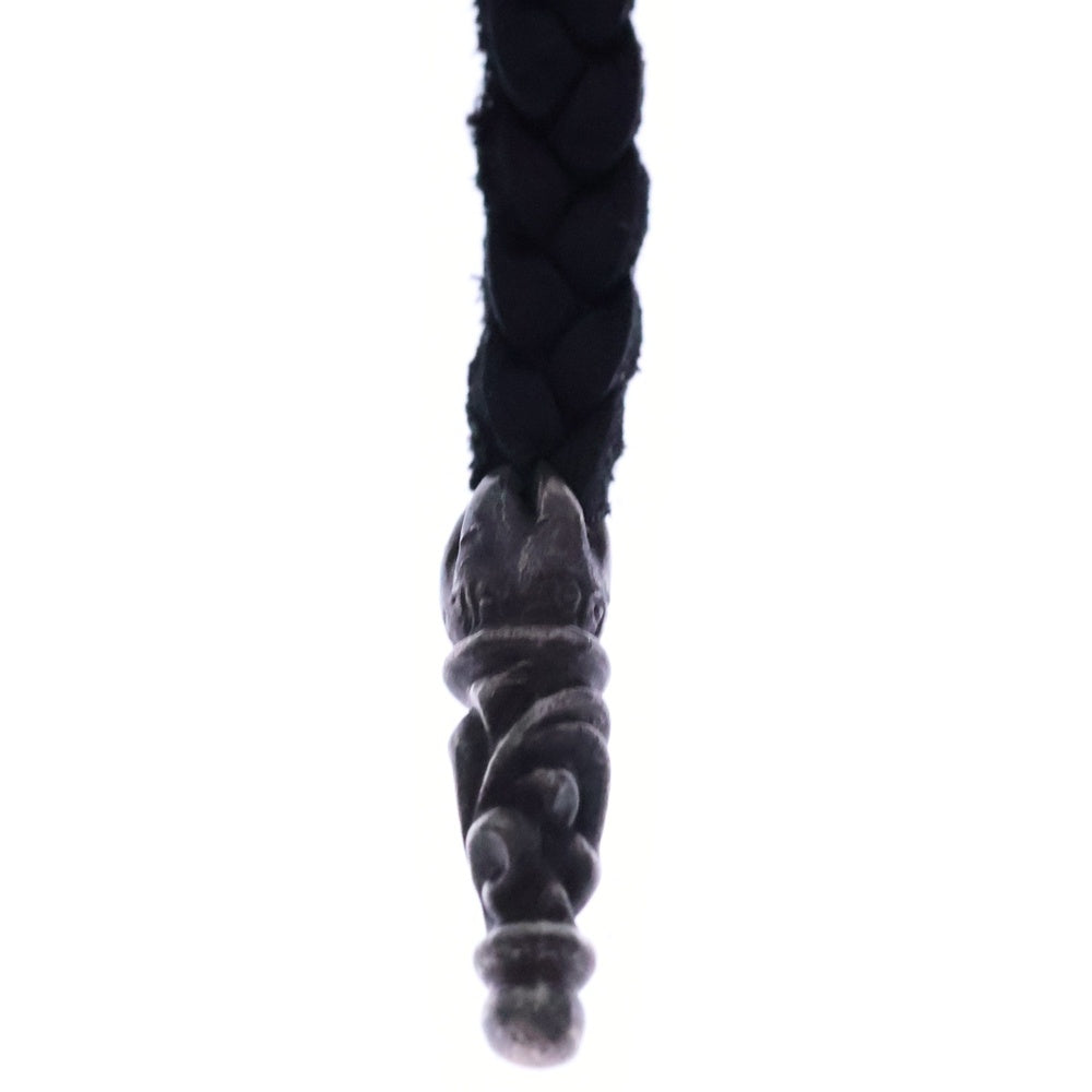 CHROME HEARTS(クロムハーツ) LEATHER BRAID スクロールレザーブレード シルバーネックレス