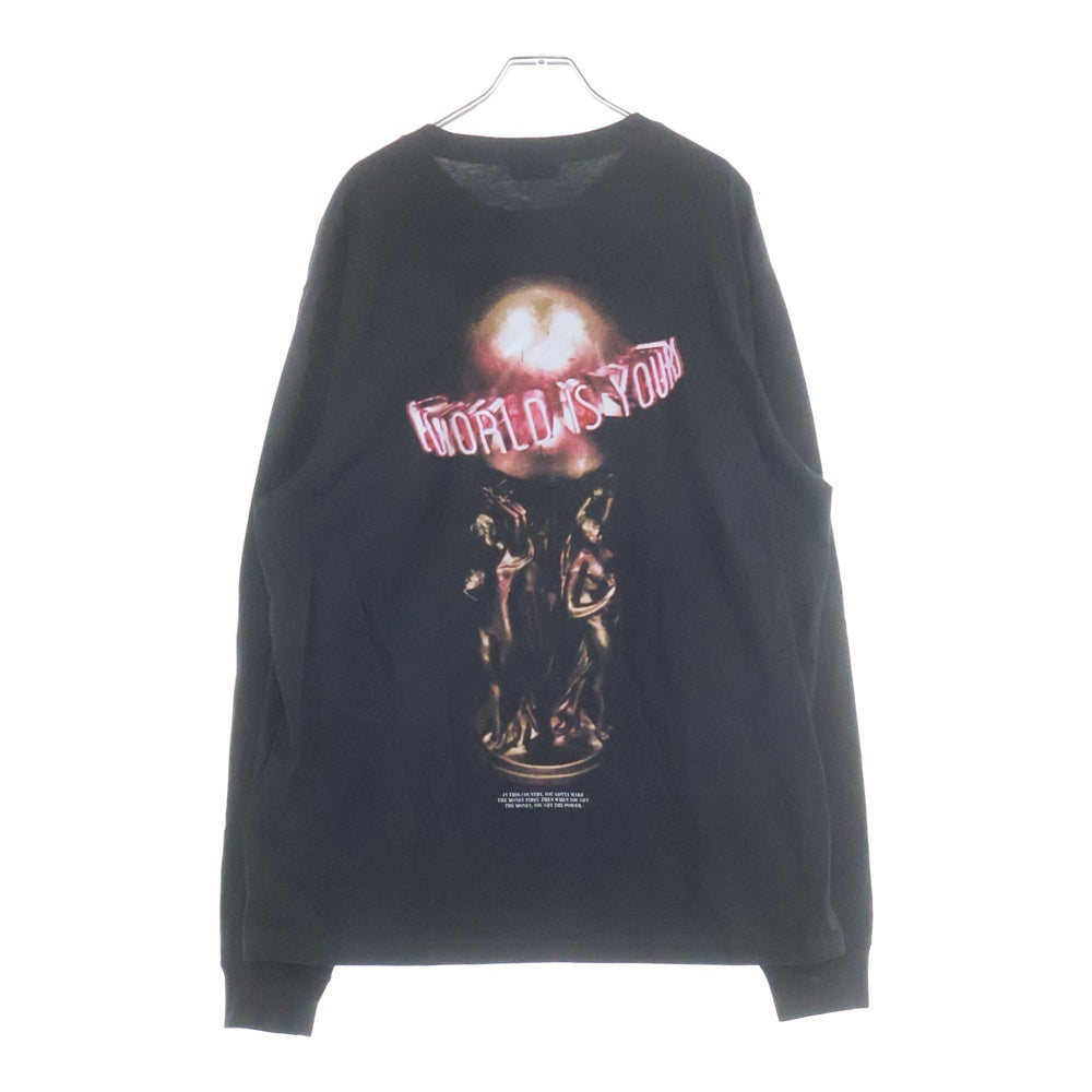 KITH(キス) 25SS × Scarface Statue L/S Pocket Tee スカーフェイス スタチュー 両面プリント クルーネック ロングスリーブ 長袖Tシャツ カットソー ブラック KHM034183