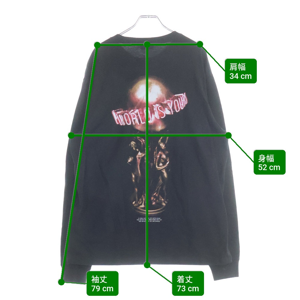 KITH(キス) 25SS × Scarface Statue L/S Pocket Tee スカーフェイス スタチュー 両面プリント クルーネック ロングスリーブ 長袖Tシャツ カットソー ブラック KHM034183