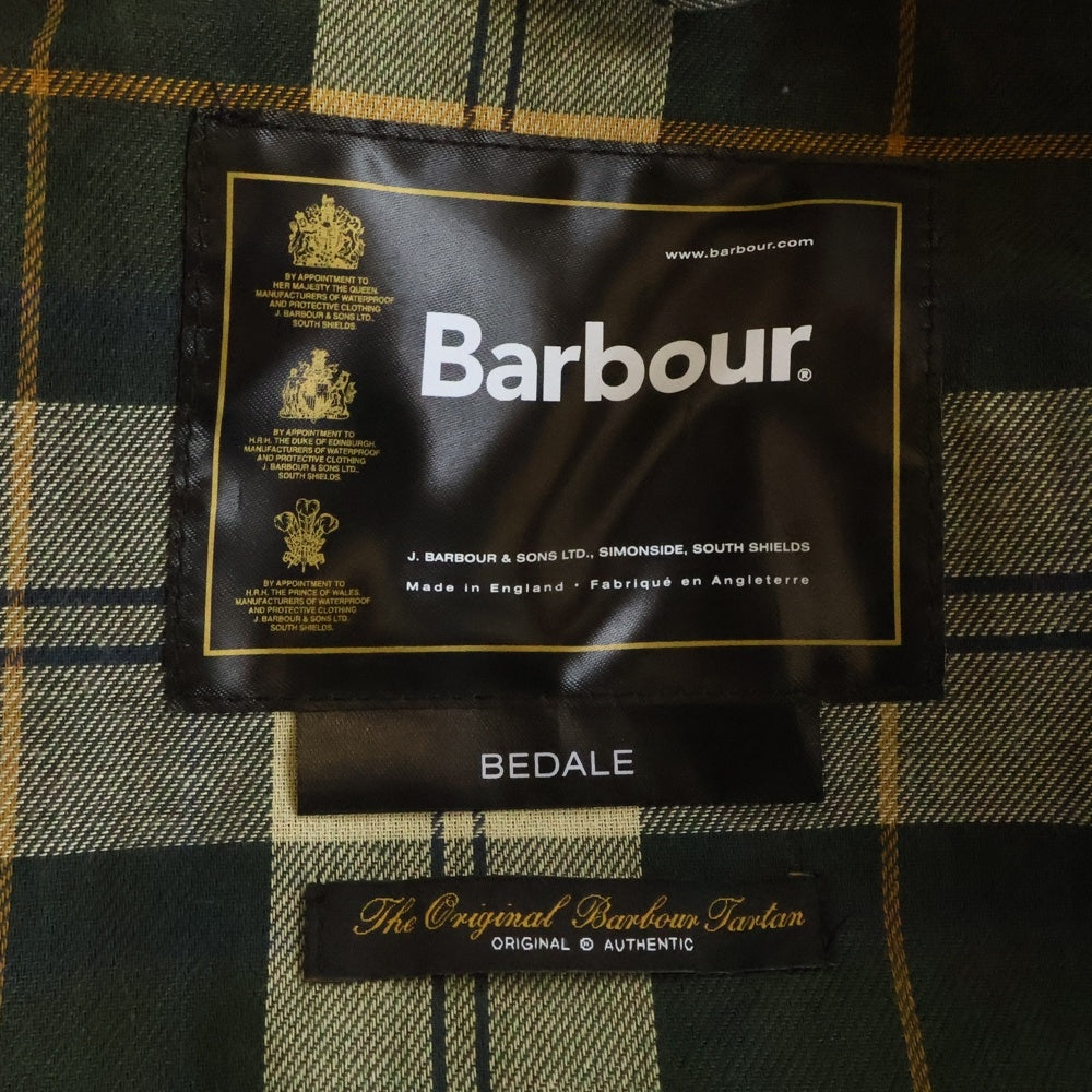 Barbour(バブアー) 20AW OS WAX BEDALE JACKET ビデイル 裏地チェック ワックスコーティング オイルドジャケット ブラック MWX1679BK91