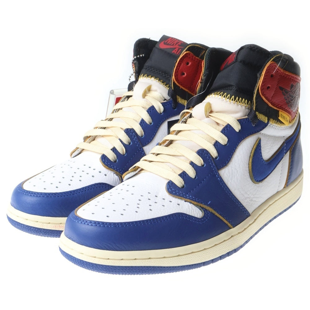 NIKE(ナイキ) ×UNION AIR JORDAN 1 RETRO HI NRG ユニオン エアジョーダン1 レトロ ハイカットスニーカー ホワイト/ブルー/レッド US9.5/27.5cm BV1300-146
