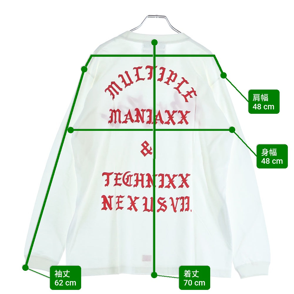 NEXUS7(ネクサスセブン) 2016 × 平田弘史 15th Anniversary L/S Tee カタカナ ロゴ プリント クルーネック ロングスリーブ 長袖Tシャツ カットソー ホワイト
