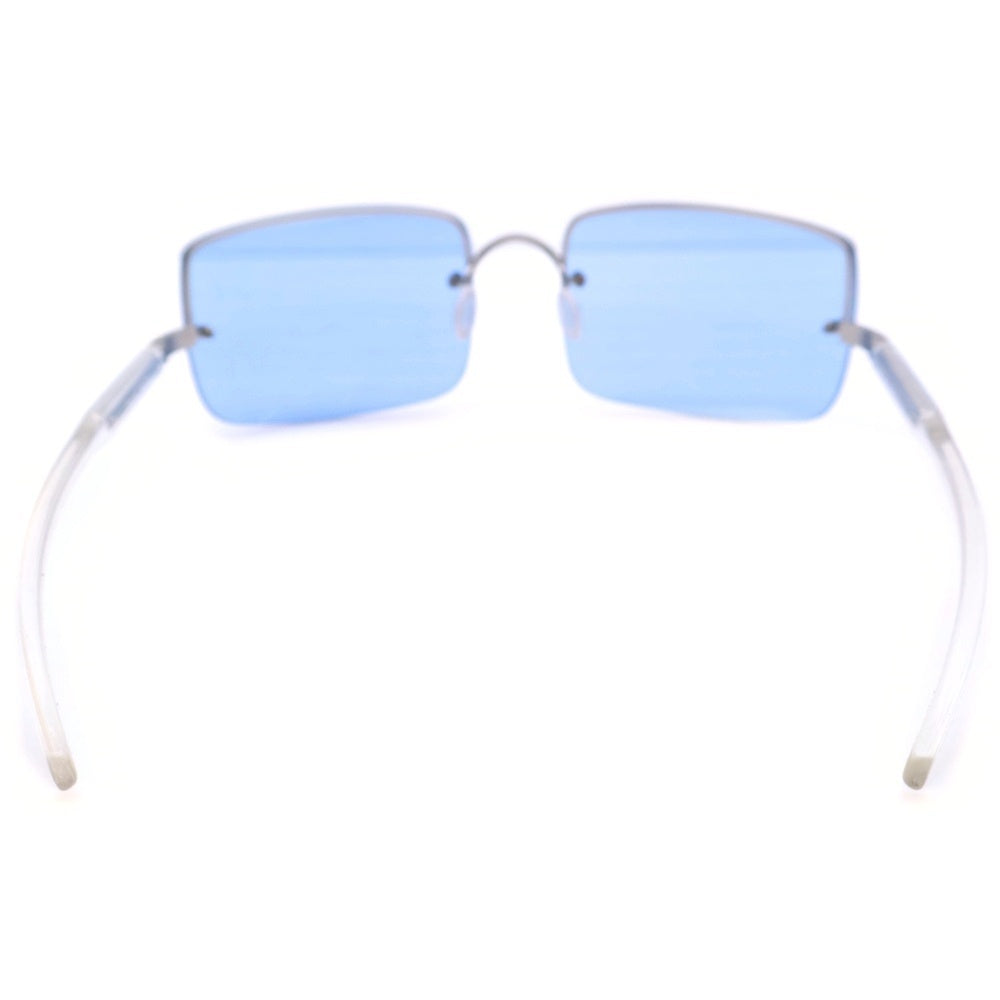 PRADA(プラダ) ハーフリム スクエアフレーム サングラス アイウェア 眼鏡 ブルー/シルバー SPR53A 2AC-1G1