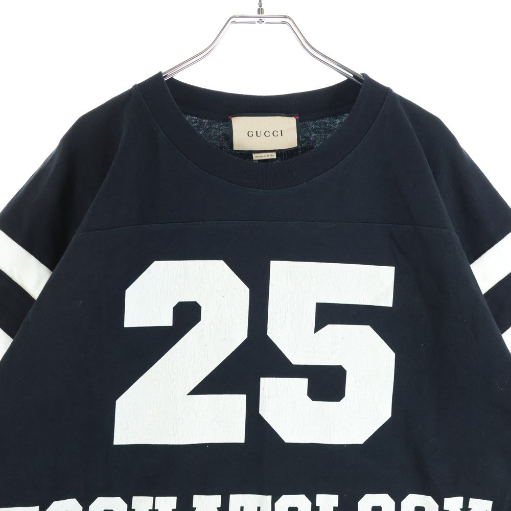 GUCCI(グッチ) ナンバリング ロゴプリント クルーネック 半袖Tシャツ カットソー ブラック 660744 XJDKK