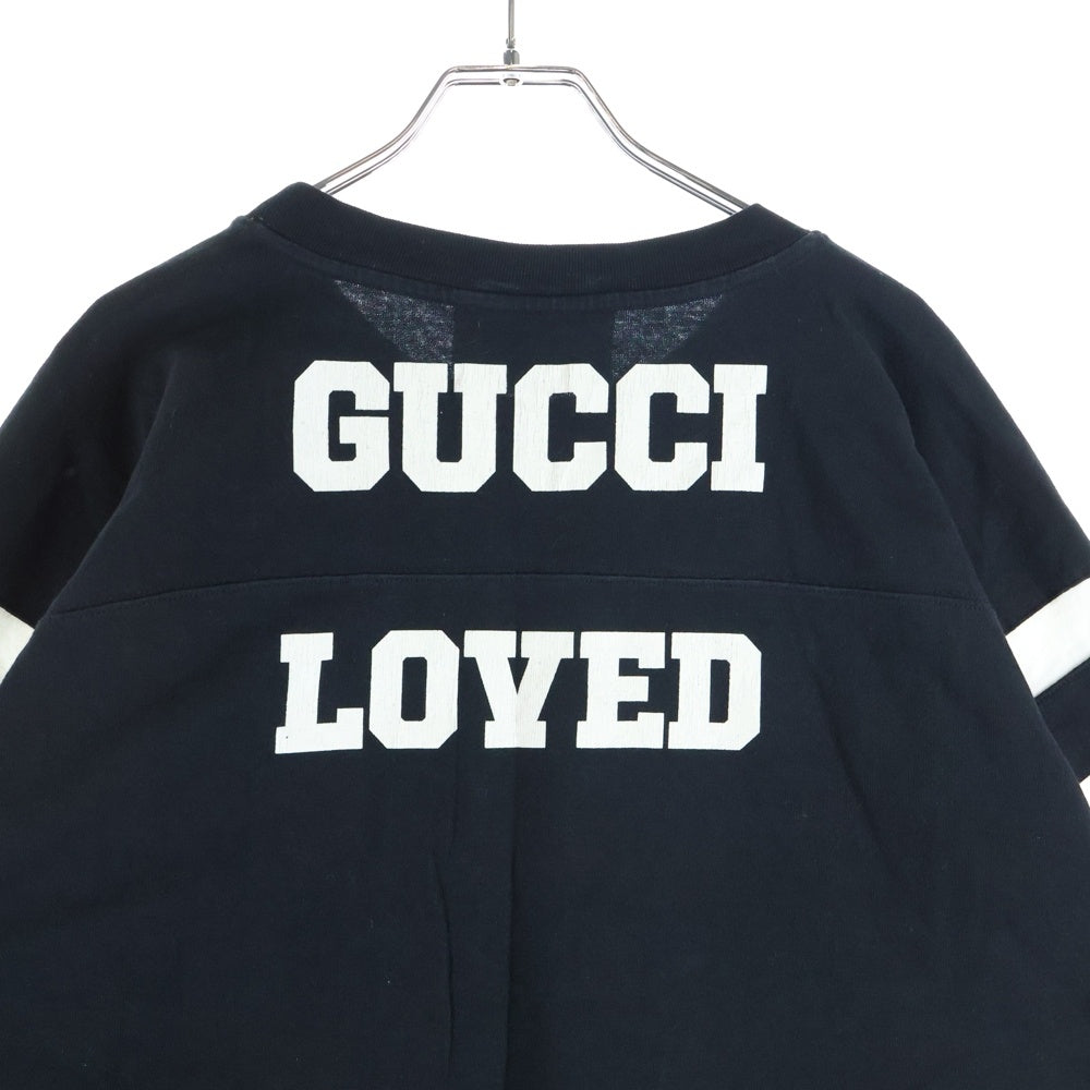 GUCCI(グッチ) ナンバリング ロゴプリント クルーネック 半袖Tシャツ カットソー ブラック 660744 XJDKK