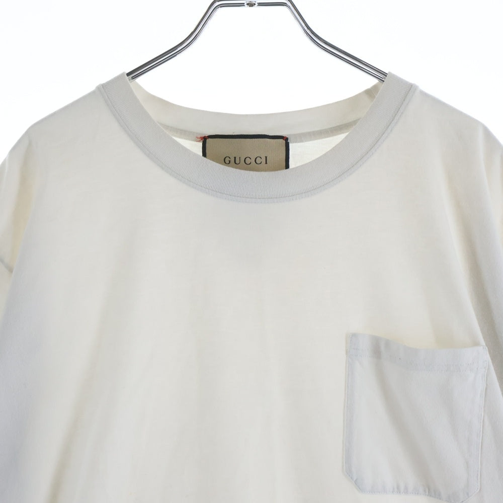GUCCI(グッチ) 21SS ESCHATOLOGY POCKET TEE エスカトロジー クルーネック ポケット半袖Tシャツ カットソー ホワイト 655549 XJDHW