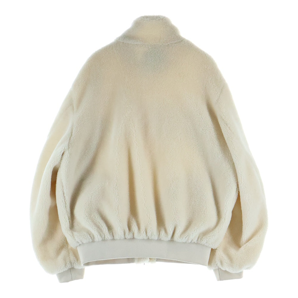 Matin Kim(マーティンキム) Teddy Fleece Jumper ロゴ刺繍 テディー フリース ジャンパー ジャケット アイボリー レディース