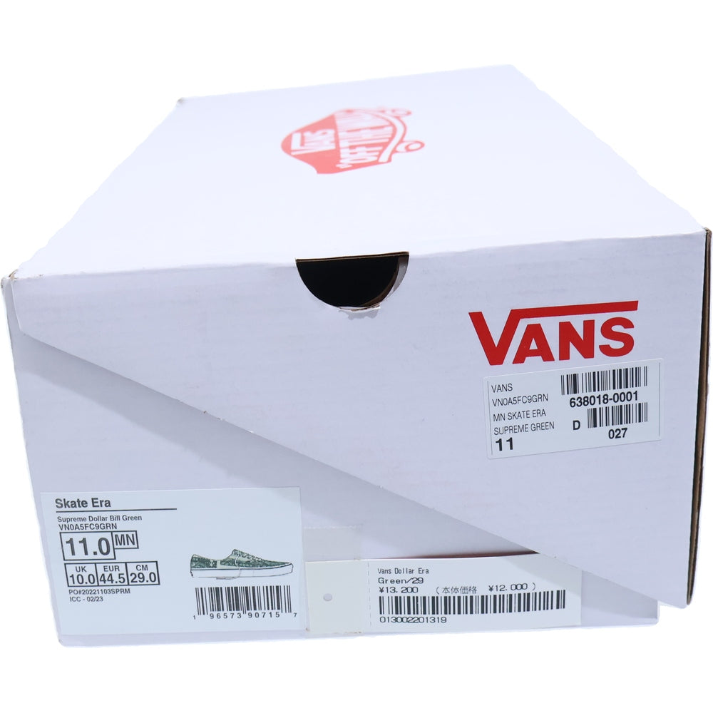 SUPREME(シュプリーム) 23SS ×Vans Dollar Era ヴァンズ ダラー総柄 ローカットスニーカー グリーン US11/29cm VN0A5FC9GRN