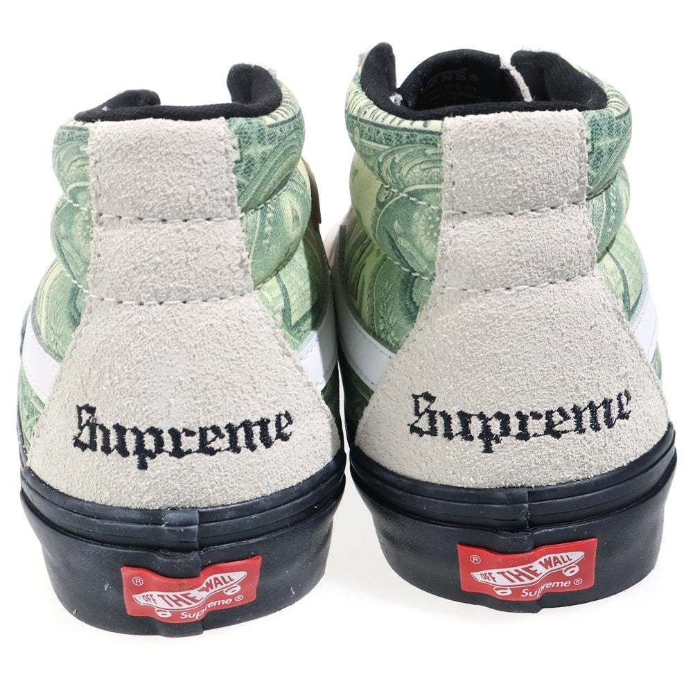 SUPREME(シュプリーム) 23SS ×Vans Dollar Skate Grosso Mid ヴァンズ ダラー総柄 ハイカットスニーカー グリーン US11/29cm VN0A5FCGWHT