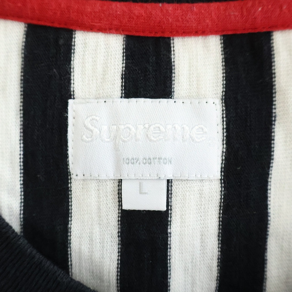 SUPREME(シュプリーム) 13AW Vertical Stripe Top バーティカル ストライプ クルーネック ロングスリーブ 長袖Tシャツ カットソー ブラック/ホワイト