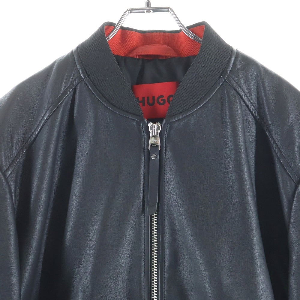 HUGO BOSS(ヒューゴボス) ラムレザー ブルゾンジャケット ブラック 50504360
