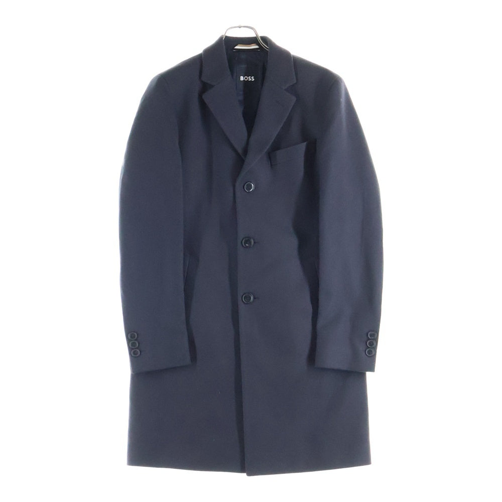 HUGO BOSS(ヒューゴボス) ウール スリムフィット チェスター トレンチコート ブラック 50484479