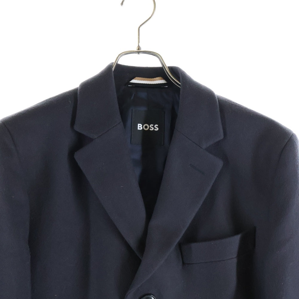 HUGO BOSS(ヒューゴボス) ウール スリムフィット チェスター トレンチコート ブラック 50484479