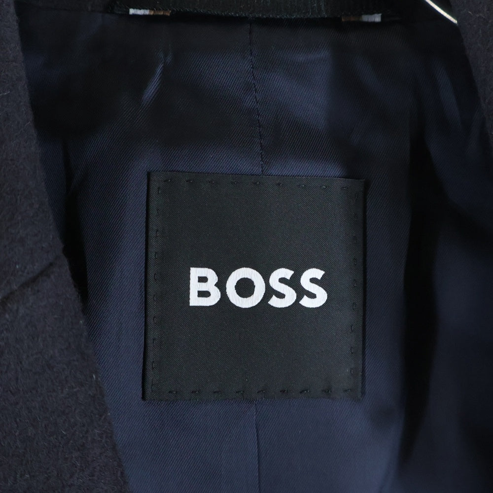 HUGO BOSS(ヒューゴボス) ウール スリムフィット チェスター トレンチコート ブラック 50484479