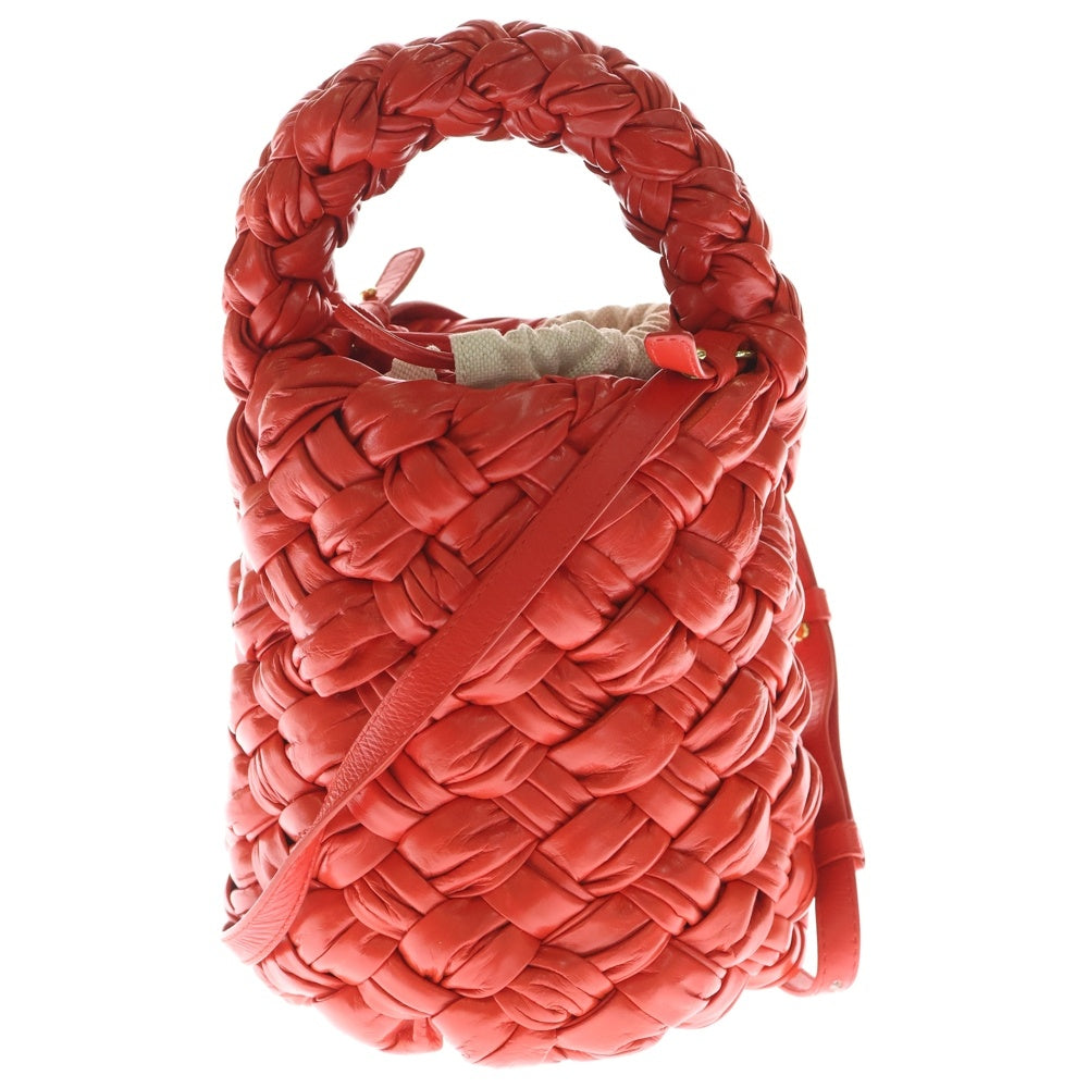 BOTTEGA VENETA(ボッテガヴェネタ) Kalimero Bucket Bag カリメロ イントレチャート 2WAY バケットバッグ ショルダーバッグ レッド 717177 レディース