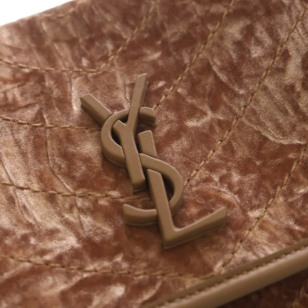 SAINT LAURENT PARIS(サンローランパリ) Niki Baby ニキ ベイビー ベルベット レザー チェーン フラップ ショルダーバッグ ピンク PLB633160 1022 レディース