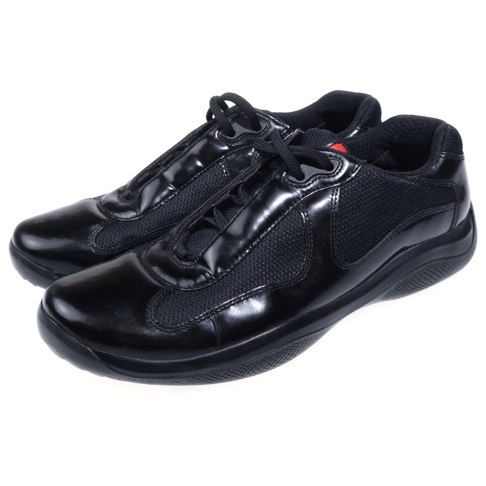 PRADA SPORT(プラダ スポーツ) パテントレザー レースアップ エナメル ハイカットスニーカー ブラック 4T 0341