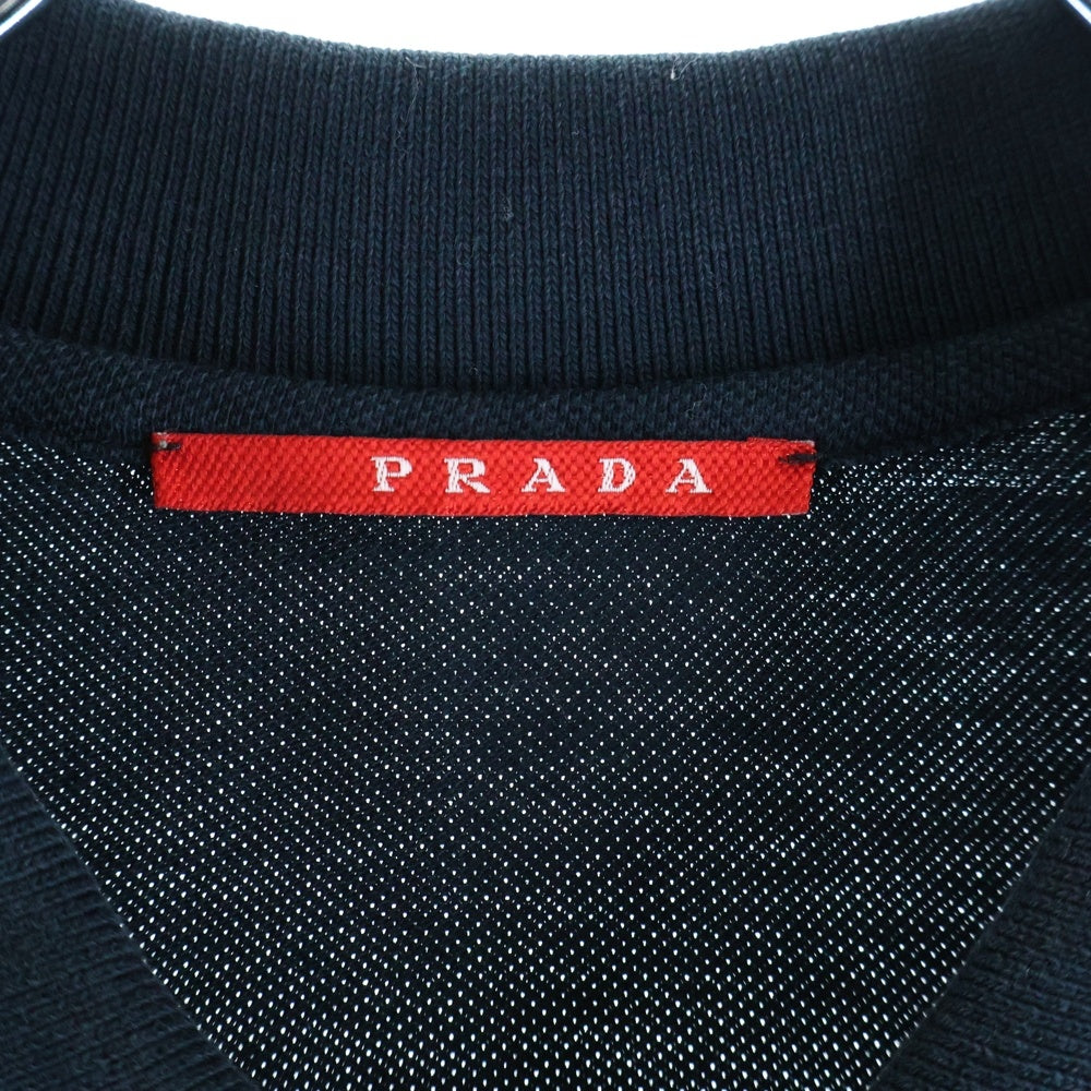 PRADA(プラダ) コットン 半袖 ポロシャツ ブラック SJM453