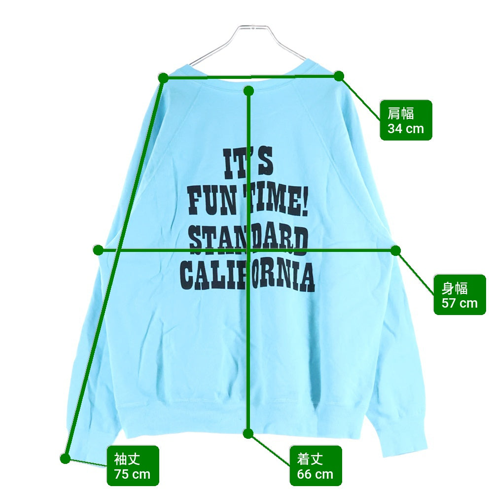 STANDARD CALIFORNIA(スタンダード カリフォルニア) 24SS × PEANUTS&Co SNOOPY SD COWABUNGA CREW SWEAT ピーナッツ スヌーピー クルーネック スウェットトレーナー ブルー