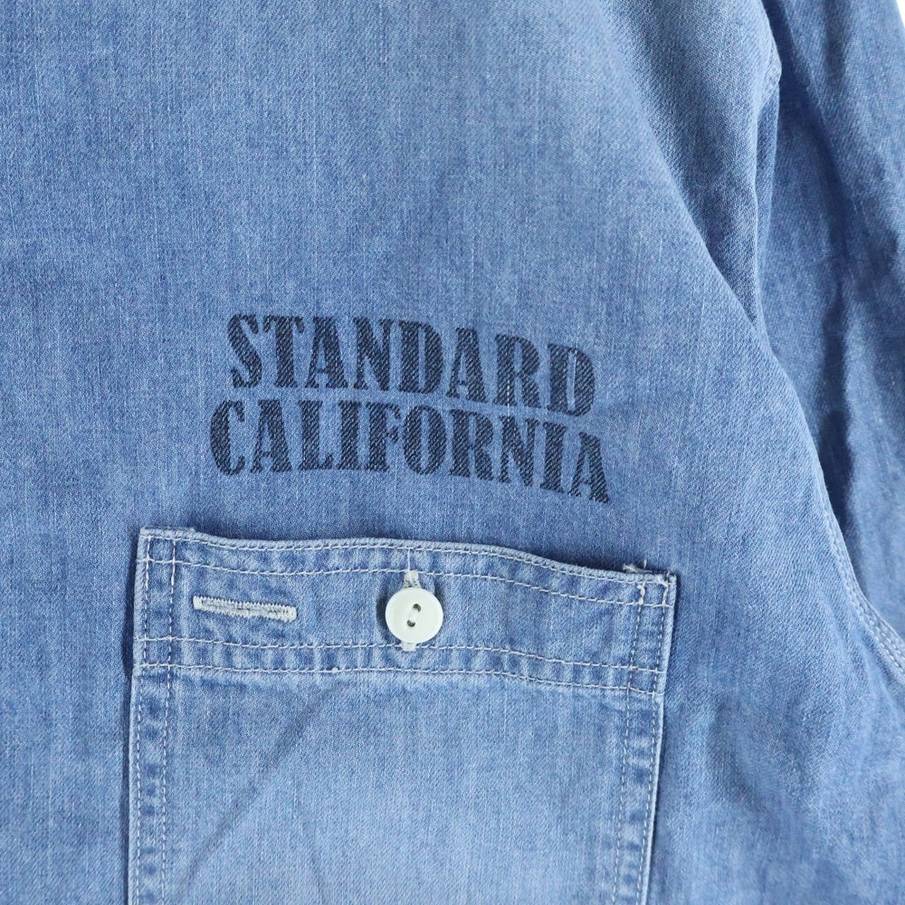 STANDARD CALIFORNIA(スタンダード カリフォルニア) 20SS SD Denim Work Shirt ステンシルロゴ デニム ワーク長袖シャツ インディゴ
