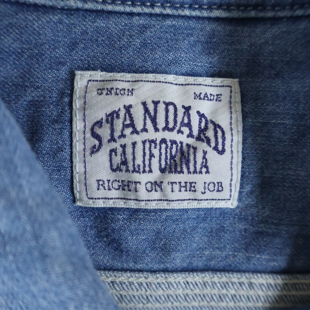 STANDARD CALIFORNIA(スタンダード カリフォルニア) 20SS SD Denim Work Shirt ステンシルロゴ デニム ワーク長袖シャツ インディゴ