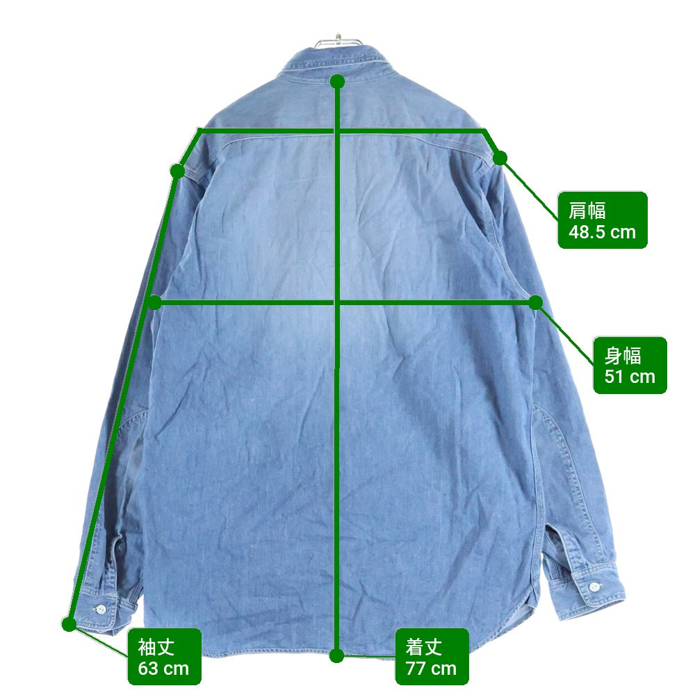 STANDARD CALIFORNIA(スタンダード カリフォルニア) 20SS SD Denim Work Shirt ステンシルロゴ デニム ワーク長袖シャツ インディゴ