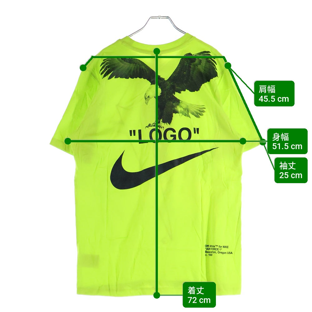 NIKE(ナイキ) × Off-White NRG A6 Tee トロンプルイユ プリント クルーネック 半袖Tシャツ カットソー イエロー BQ0827-389