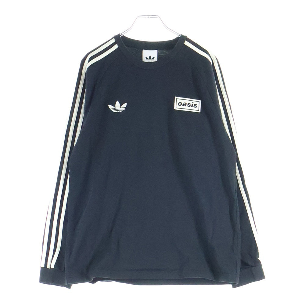 adidas(アディダス) × OASIS TOUR live'25 3-STRIPE L/S TEE オアシス ツアー スリーストライプ ロングスリーブ 長袖Tシャツ カットソー ブラック KT3428