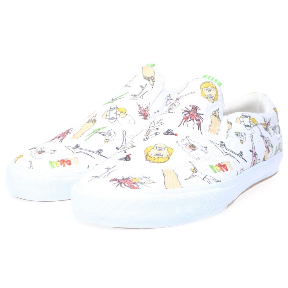 LAKAI(ラカイ) 2018 × POROUS WALKER OWEN VLK SHOES CANVAS ポーラスウォーカー キャンバス 総柄 スリッポン ローカットスニーカー ホワイト US9.5/27.5cm
