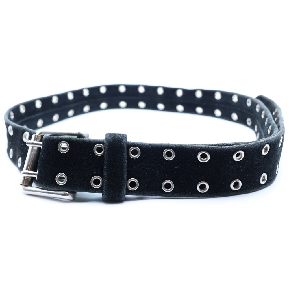 A BATHING APE(アベイシングエイプ) 90s スエード ダブルアイレット ベルト ブラック