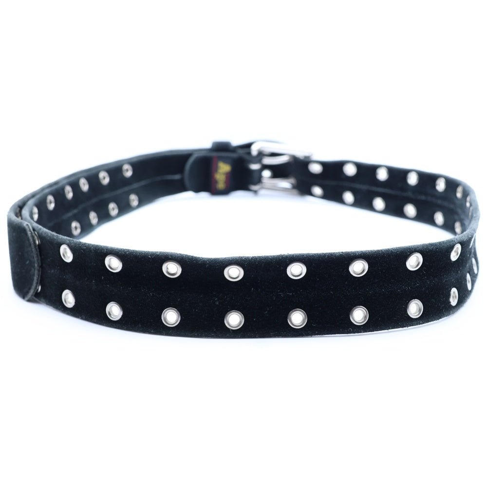 A BATHING APE(アベイシングエイプ) 90s スエード ダブルアイレット ベルト ブラック