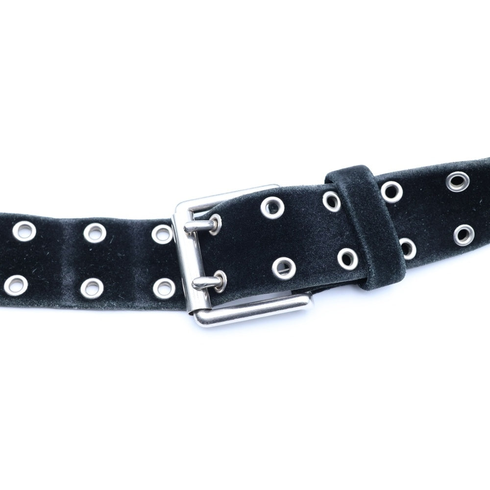 A BATHING APE(アベイシングエイプ) 90s スエード ダブルアイレット ベルト ブラック