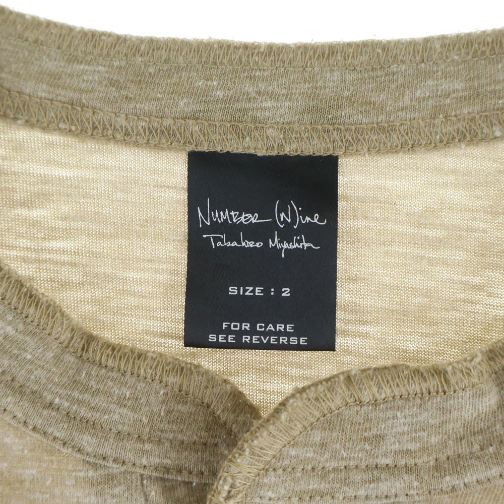 NUMBER (N)INE(ナンバーナイン) ヘンリーネック 長袖Tシャツ カットソー ベージュ