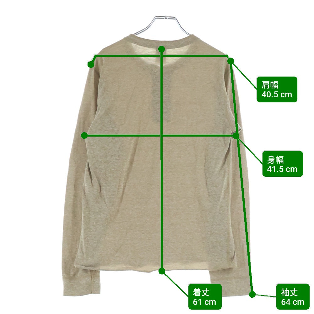 NUMBER (N)INE(ナンバーナイン) ヘンリーネック 長袖Tシャツ カットソー ベージュ