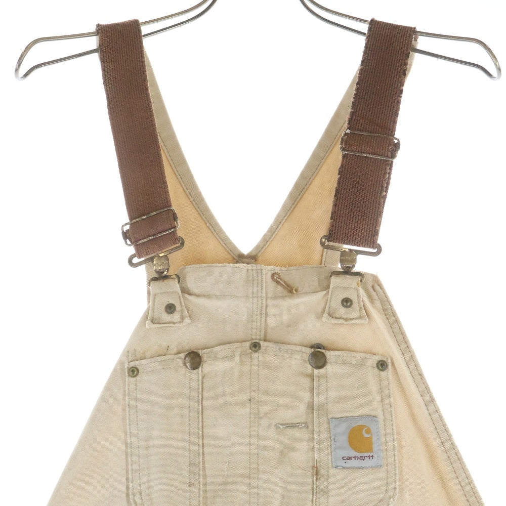 CARHARTT(カーハート) ロゴワッペン ダブルニー ダック オーバーオール ベージュ