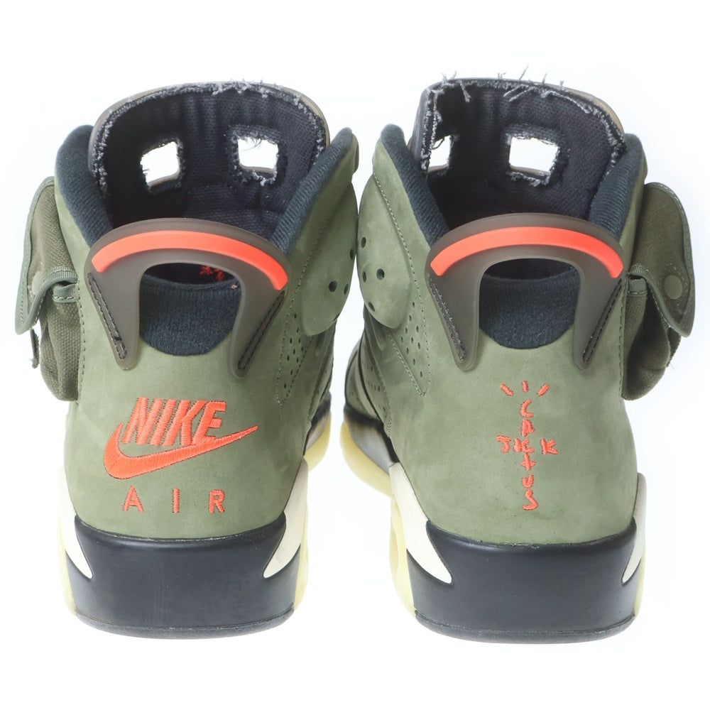 NIKE(ナイキ) ×TRAVIS SCOTT AIR JORDAN 6 RETRO SP トラヴィス スコット エアジョーダン ハイカットスニーカー カーキ US9.5/27.5cm CN1084-200