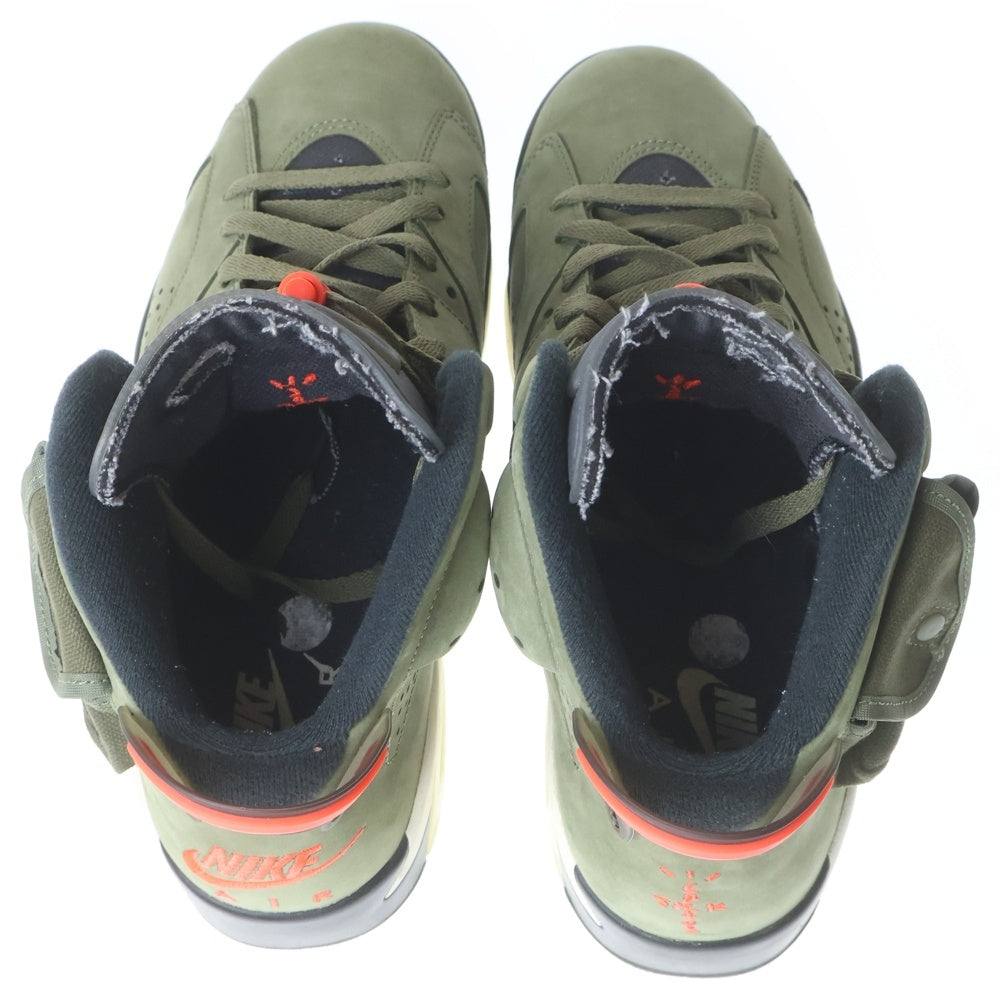 NIKE(ナイキ) ×TRAVIS SCOTT AIR JORDAN 6 RETRO SP トラヴィス スコット エアジョーダン ハイカットスニーカー カーキ US9.5/27.5cm CN1084-200