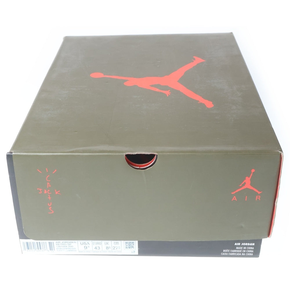 NIKE(ナイキ) ×TRAVIS SCOTT AIR JORDAN 6 RETRO SP トラヴィス スコット エアジョーダン ハイカットスニーカー カーキ US9.5/27.5cm CN1084-200